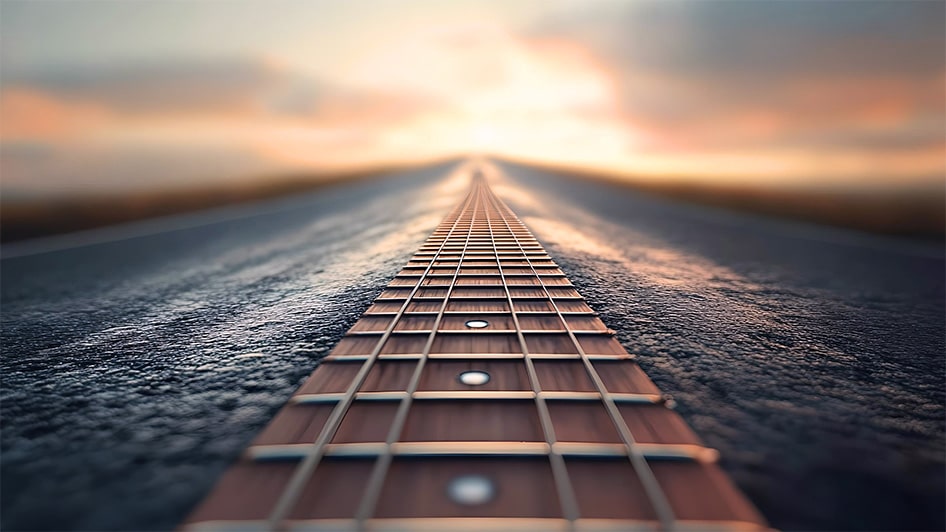 Guitar fretboard representing customized learning path for kids guitar lessons in La Mesa California